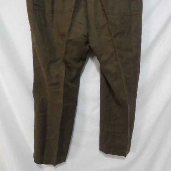 Y2K | OLD NAVY - Surplus Co | 36 X 30 | Classic Brown Linen Straight Leg Pants - Picture 13 of 16
